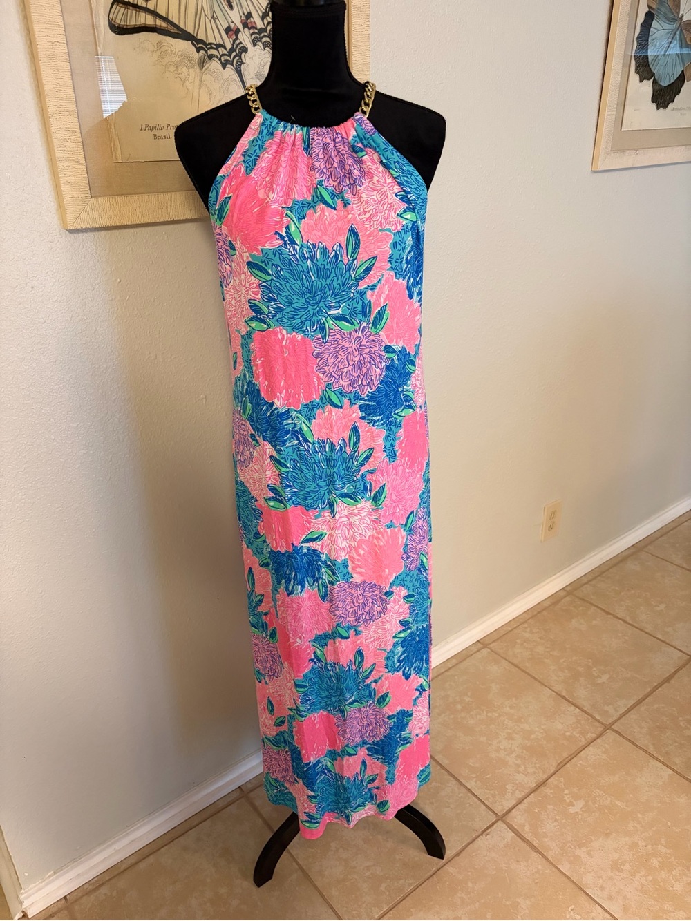 Lilly Pulitzer Chain Halter Maxi Dress XS NWOT - Picture 2 of 5